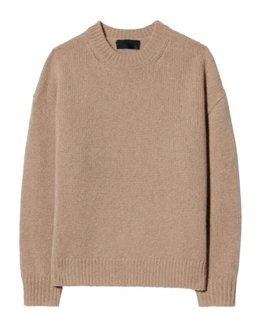 Nili Lotan Natural Crew-Neck Long-Sleeve Sweater