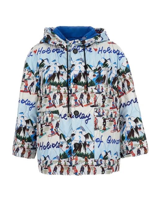 ALESSANDRO ENRIQUEZ Blue Kapuzenjacke Mit Print