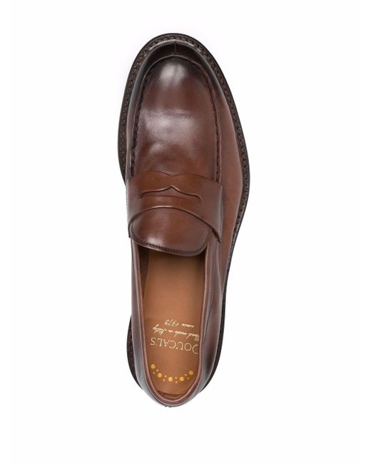 Doucal's Brown Distressed Loafers for men