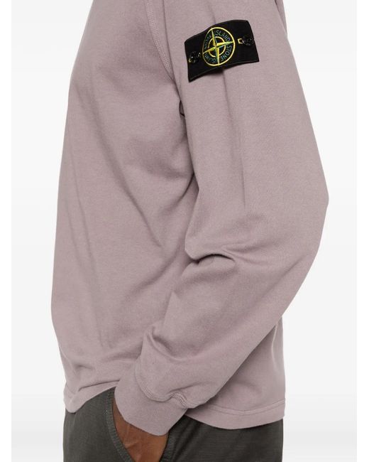 Stone Island Purple 6100030 Heavy Organic Cotton Jersey Sweatshirt for men