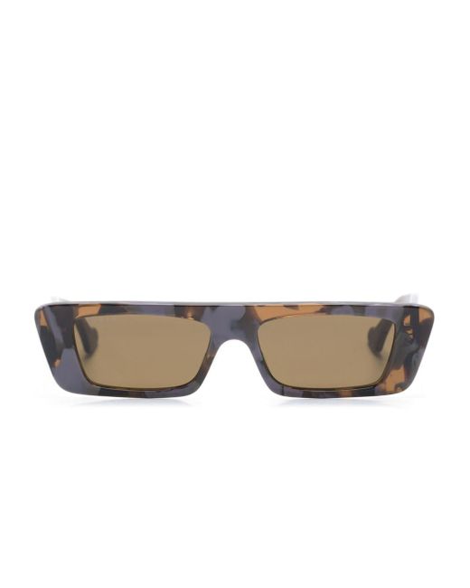 Gucci Purple Tortoiseshell Rectangle-frame Sunglasses