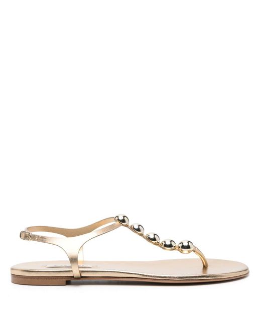 Casadei White Tropicana Julia Metallic Sandals