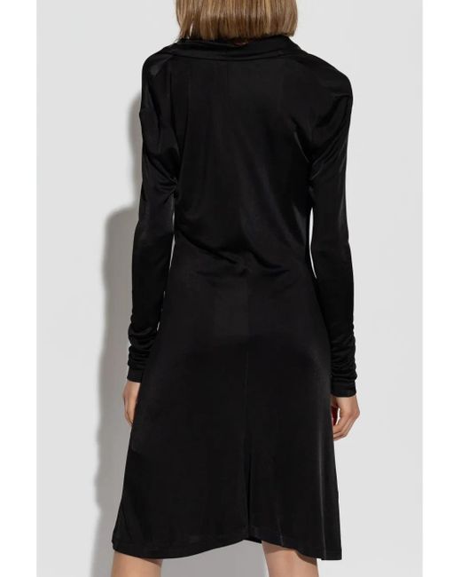 Helmut Lang Black Cowl-Neck Dress