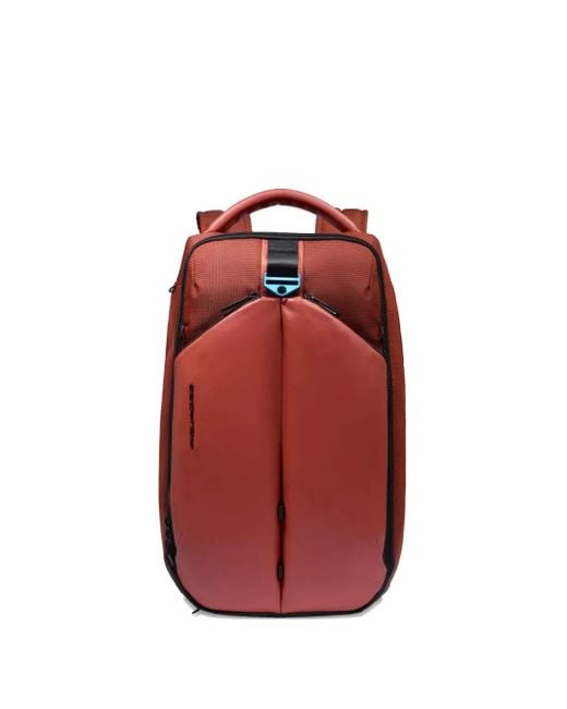 Piquadro Red Logo-Lettering Backpack