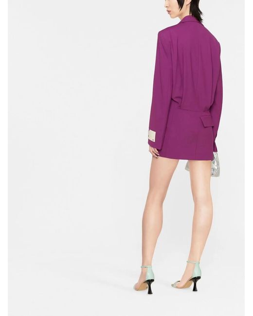 Off-White c/o Virgil Abloh Purple Wool Blend Minidress