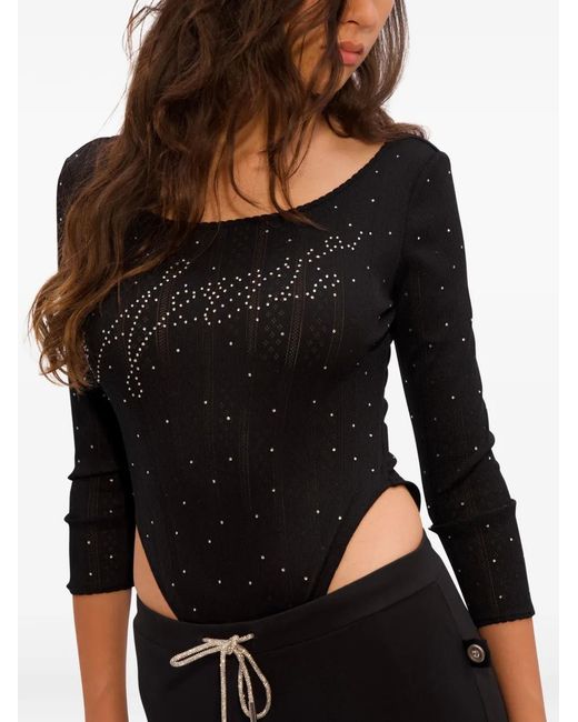 Area Black Logo-Embellishment Bodysuit