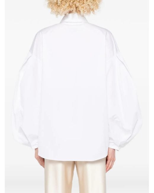 Genny White Point-Collar Shirt