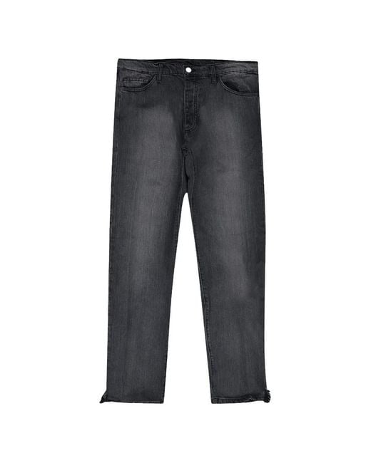 Rhude Gray Washed-Effect Jeans for men