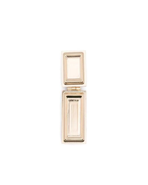 N°21 White Rectangular Earrings