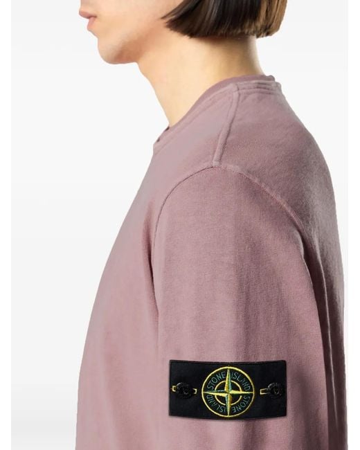Stone Island Pink Logo Patch Sweatshirt for men