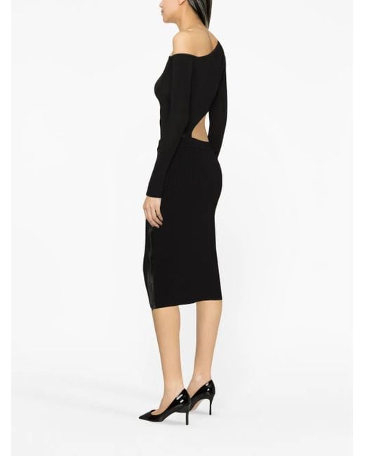 Tom Ford Black Zipped Ribbed Silk Skirt