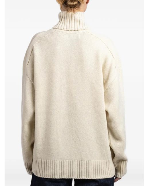 Another Tomorrow Natural Roll-Neck Sweater