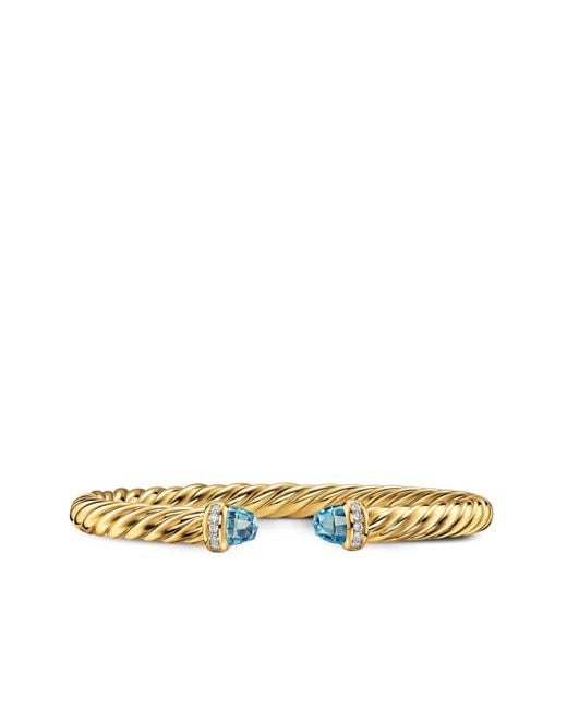 David Yurman Metallic 18K Topaz Diamond Cablespira Flex Bracelet