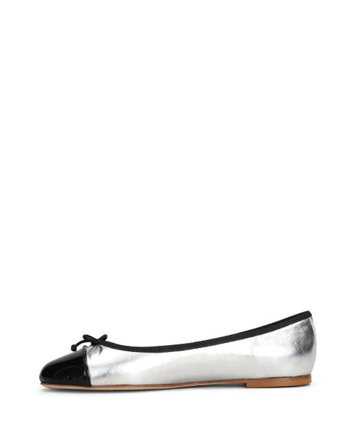 Fabio Rusconi White Metallic Ballet Flats