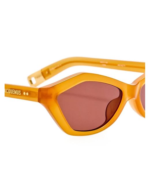 Jacquemus Orange Bambino Geometric-Frame Sunglasses