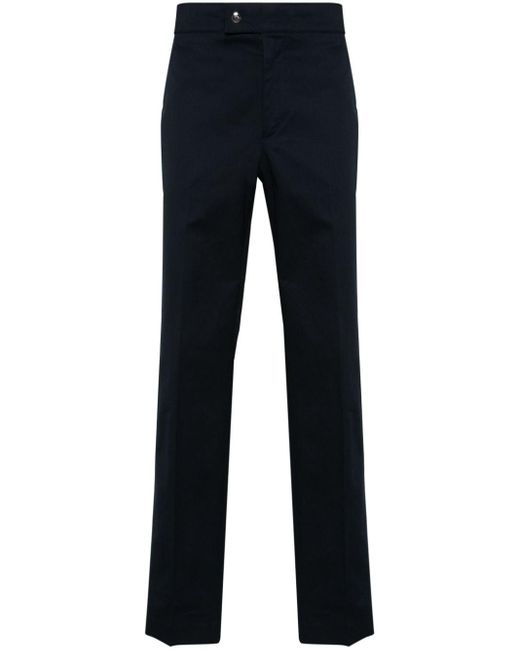 Moncler Blue Striped-Detail Tapered Trousers for men