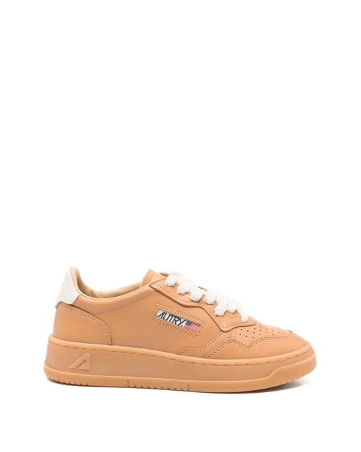 Autry Pink Leather Sneakers