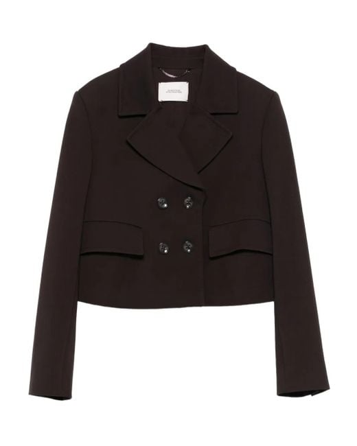 Dorothee Schumacher Black Double-Breasted Cropped Jacket