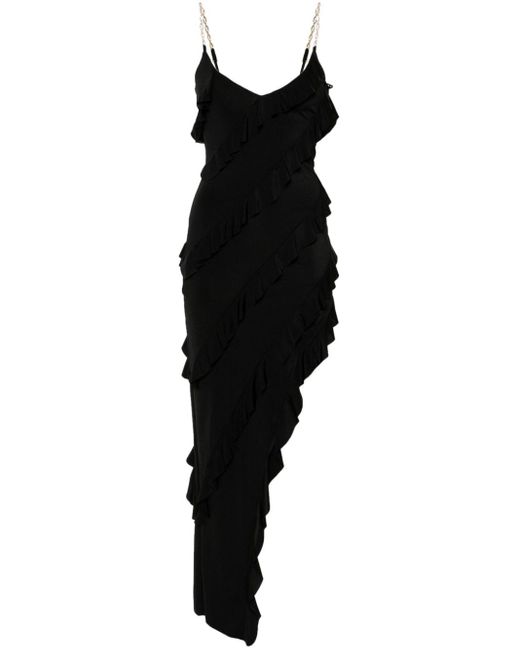Robe longue à volants Nissa en coloris Black