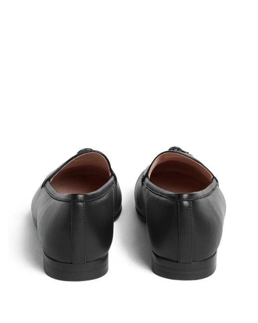 Coccinelle Black Loop Leather Loafers