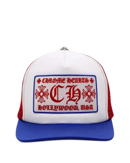 Chrome Hearts Red Hollywood Trucker Hat for men