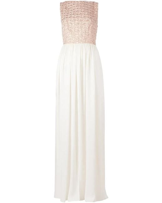 Maison Rabih Kayrouz White Puckering Sleeveless Gown