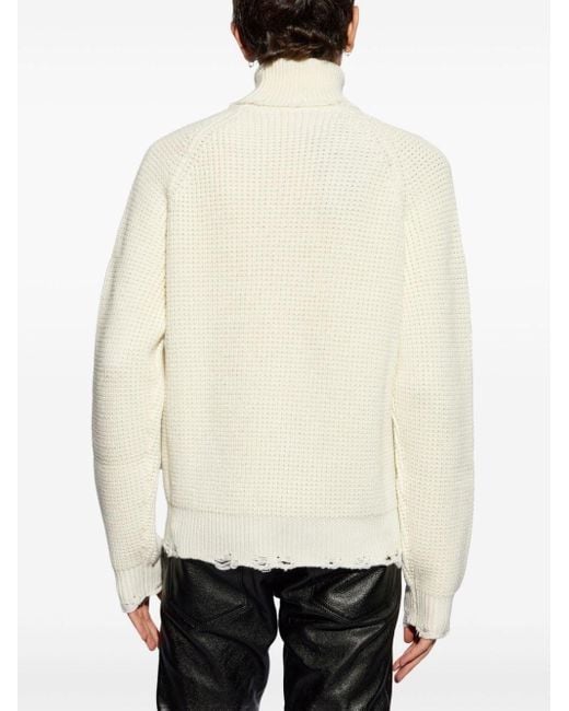 DSquared² Natural Logo-patch Roll-neck Knitted Jumper for men