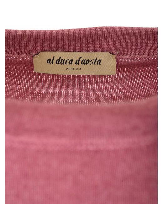 Al Duca D'aosta Pink Crew-Neck Merino-Wool Sweater for men