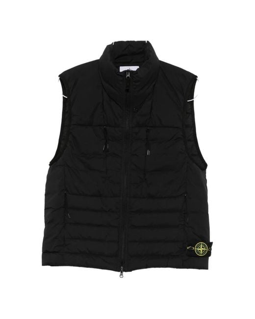 Stone Island Black Logo-Patch Gilet for men