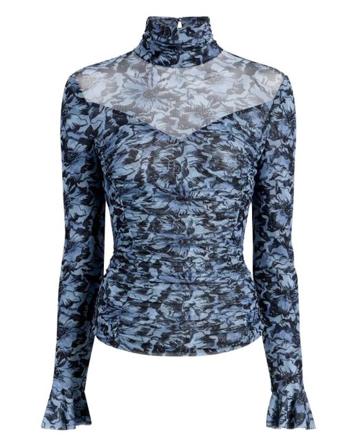 Top con estampado floral Cinq À Sept de color Blue