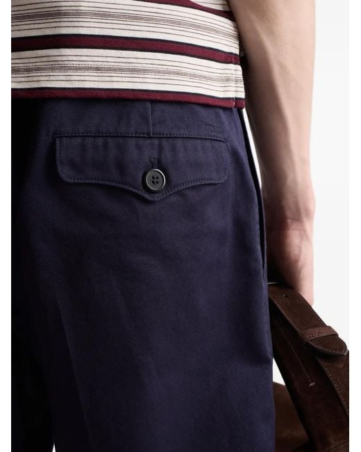 Prada Blue Cotton Bermudas for men