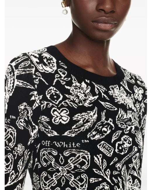 Off-White c/o Virgil Abloh Black Kleid Mit Intarsienmuster