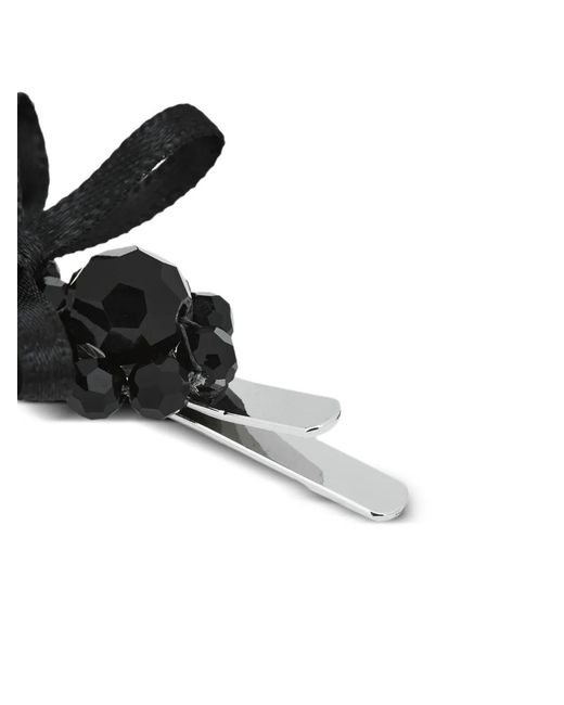 Simone Rocha Black Beaded Bow Hair Accessory