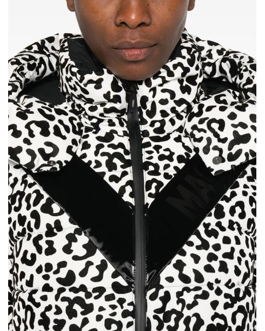 Mackage Black Satory-Flp Leopard-Print Ski Jumpsuit