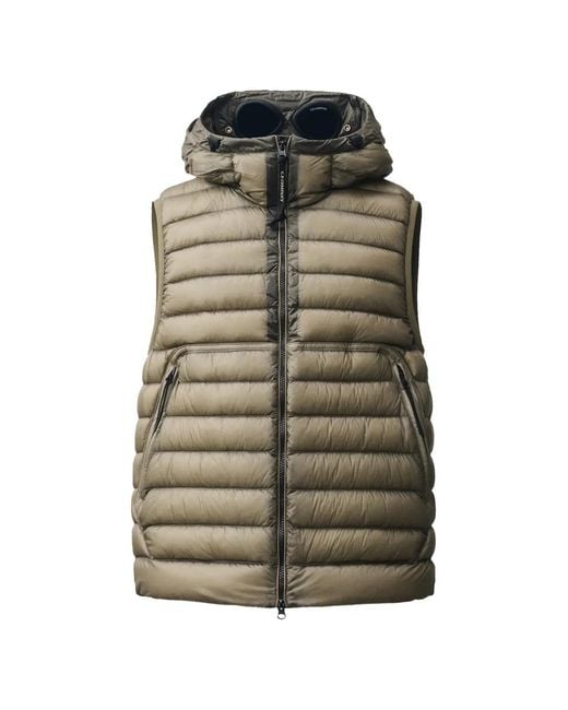 C P Company Green Goggle-Detail Quilted Gilet for men