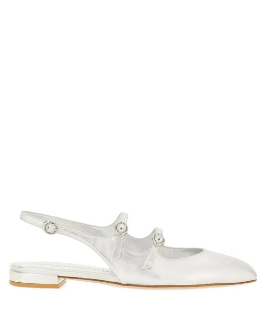 Stuart Weitzman White Slingback Pumps "Benni"