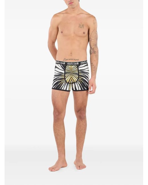 Roberto Cavalli White Print Boxers for men