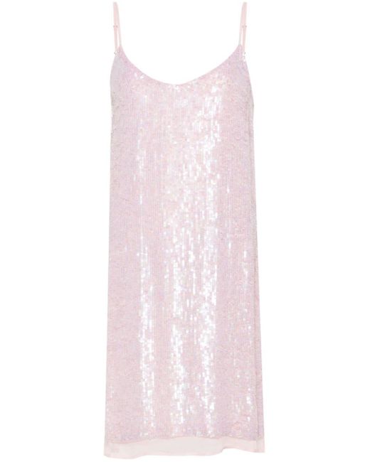 P.A.R.O.S.H. Pink Gabriel Sequinned Mini Dress