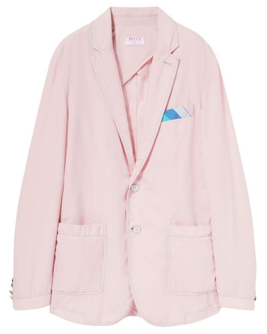 Blazer en coton à revers crantés Emilio Pucci en coloris Pink