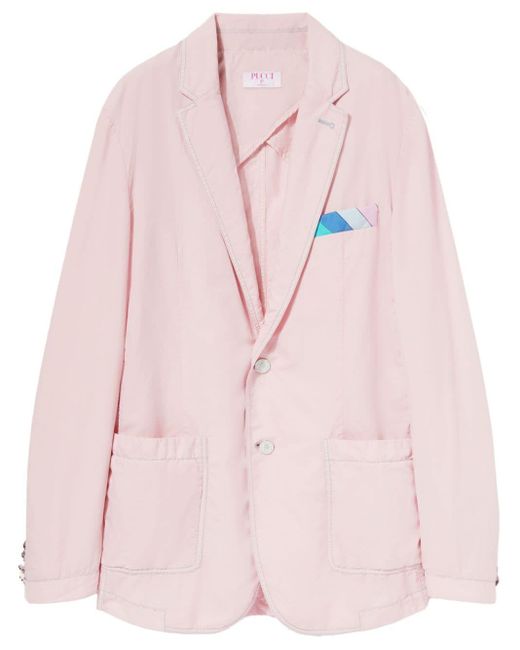 Emilio Pucci Pink Notched-lapel Cotton-silk Blazer