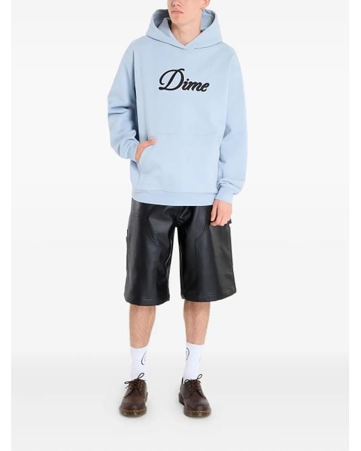 Dime Blue Cursive-Logo Hoodie