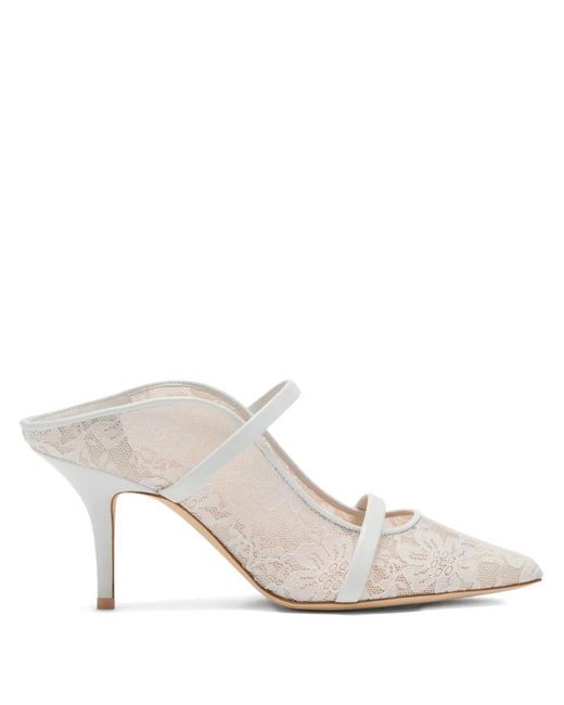Malone Souliers White Maureen Strap-Detail Mules