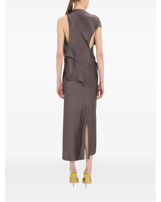 Victoria Beckham Multicolor Robe Kyra Mi-Longue À Design Asymétrique