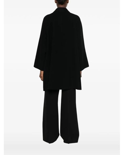 The Row Black Single-Breasted Wool Coat