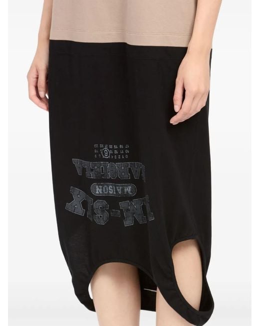 MM6 by Maison Margiela Natural Cut-Out Midi Dress