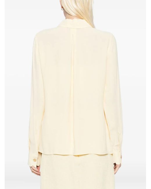 Elisabetta Franchi Natural Scallop-Embroidered Shirt