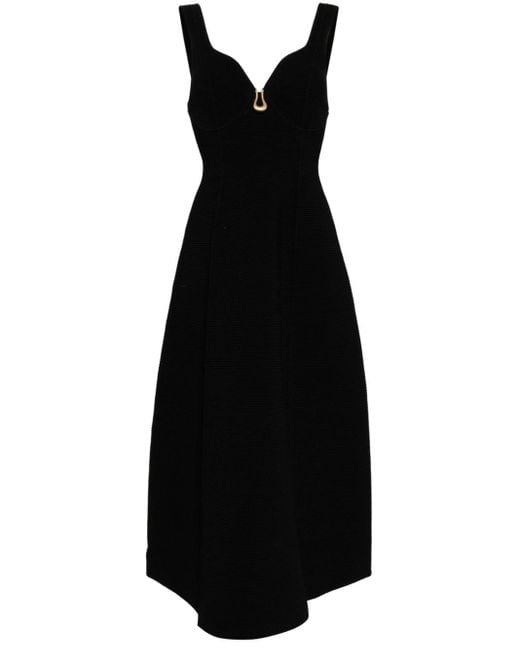 Aje. Black Marisole Knitted Midi Dress