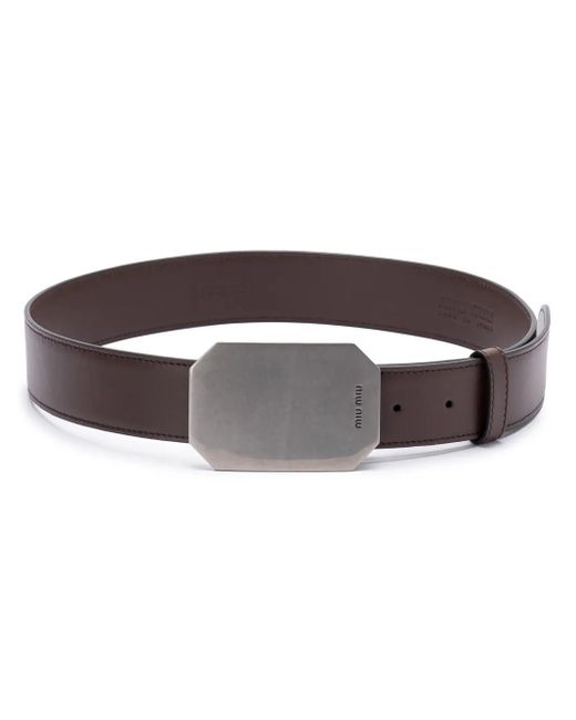 Miu Miu Brown Buckle-Fastening Leather Belt