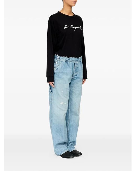 MM6 by Maison Margiela Blue Wide-Leg Jeans