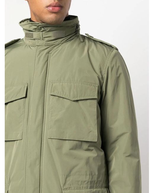 Aspesi Green Multi-Pocket Military Jacket for men